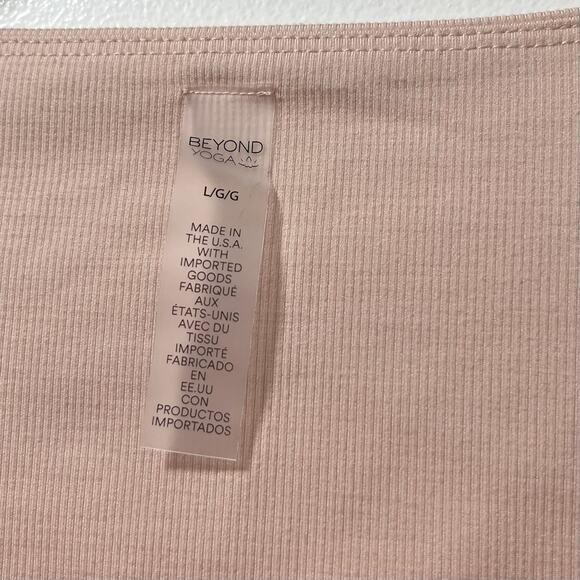 Beyond Yoga Heather Rib Frame Crop Pullover Top Size L Pink Athleisure Gym Yoga - Picture 5 of 8